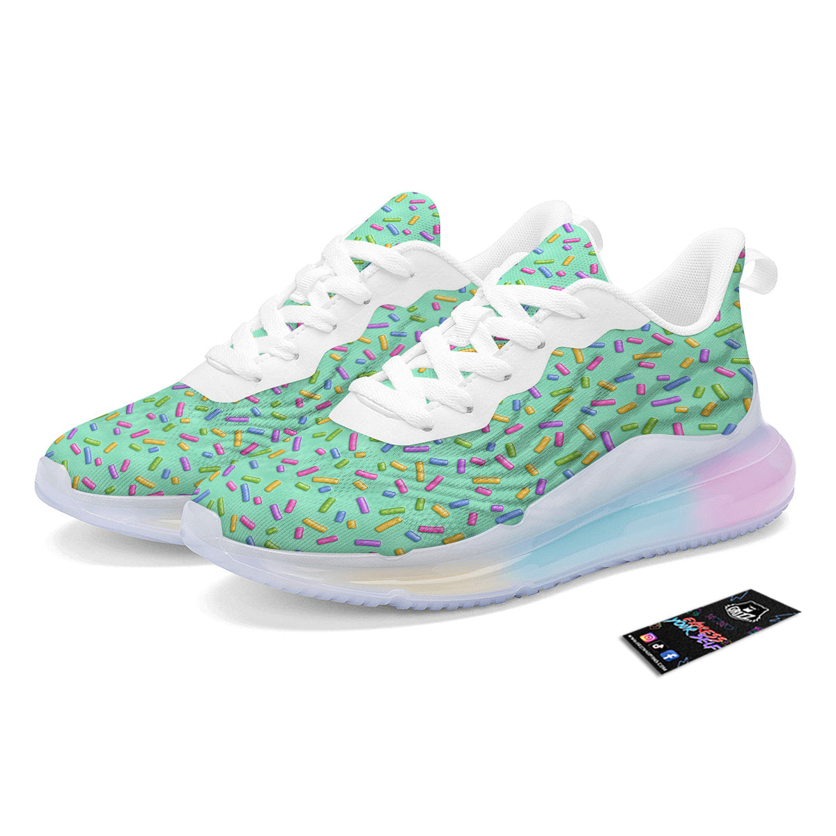 Candy Sprinkles Green Sweet Print Pattern Running Sneakers-grizzshop