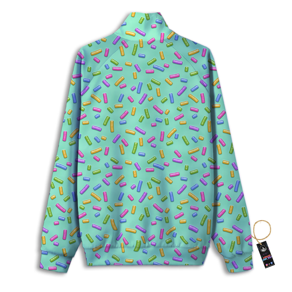 Candy Sprinkles Green Sweet Print Pattern Track Jacket-grizzshop