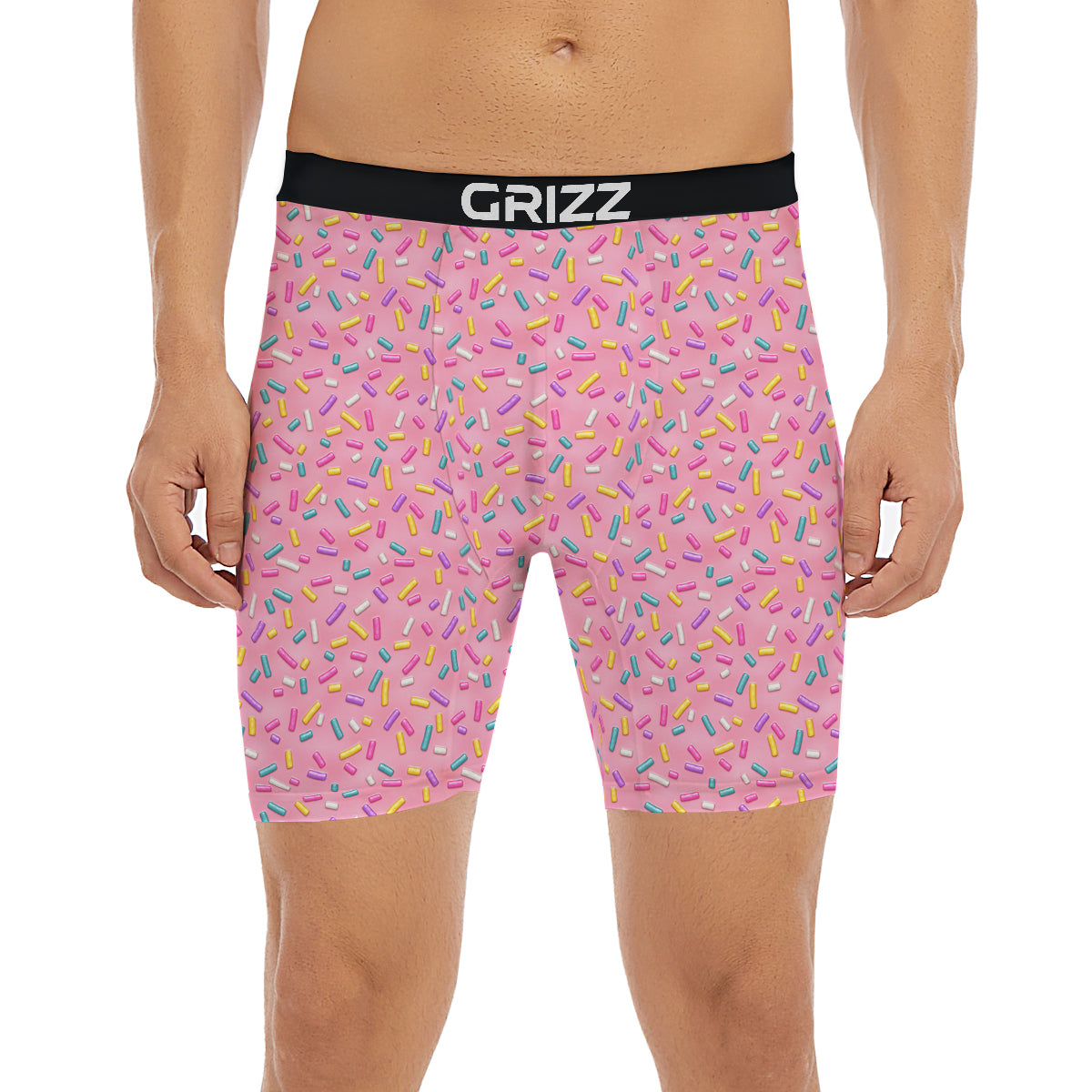 Candy Sprinkles Sweet Pink Print Pattern Boxer Briefs-grizzshop