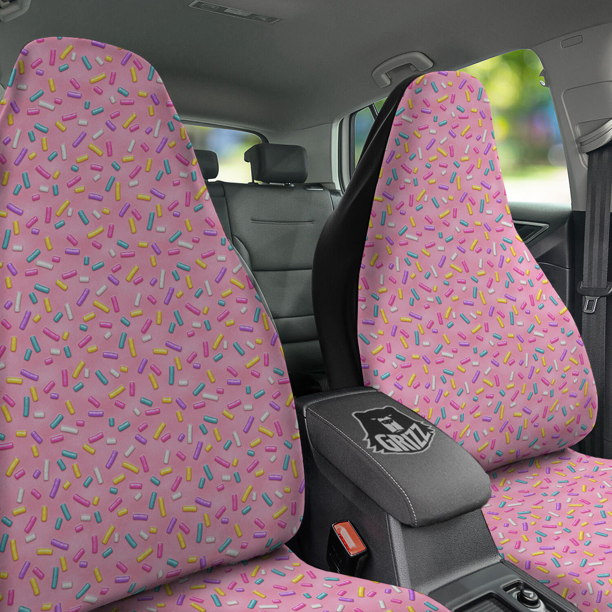 Candy Sprinkles Sweet Pink Print Pattern Car Seat Covers-grizzshop