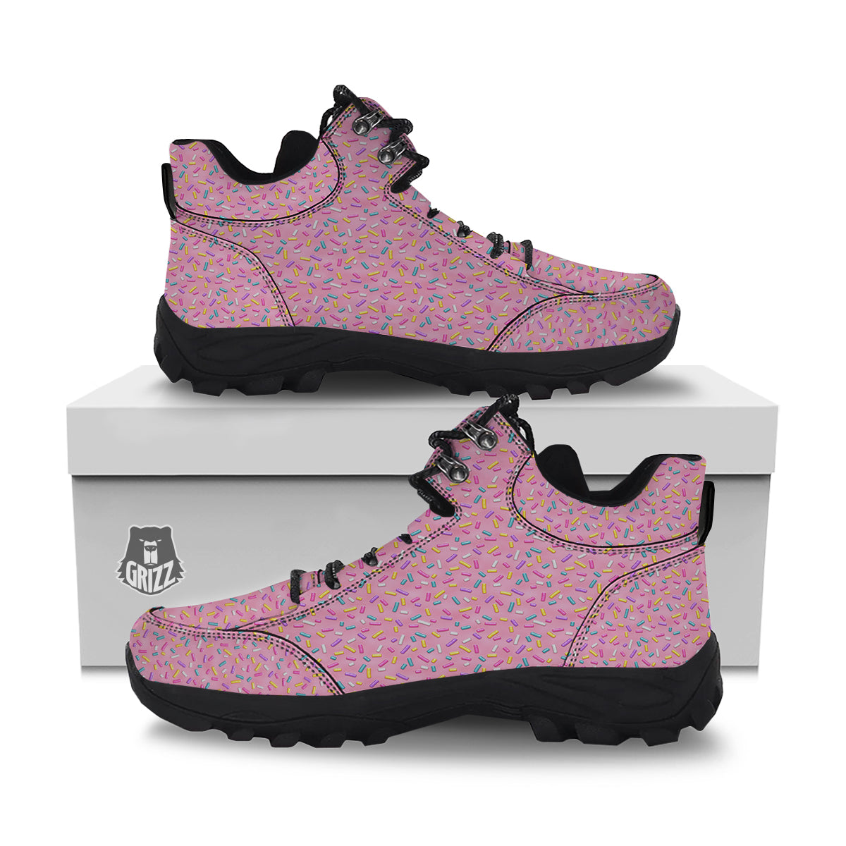 Candy Sprinkles Sweet Pink Print Pattern Hiking Shoes-grizzshop