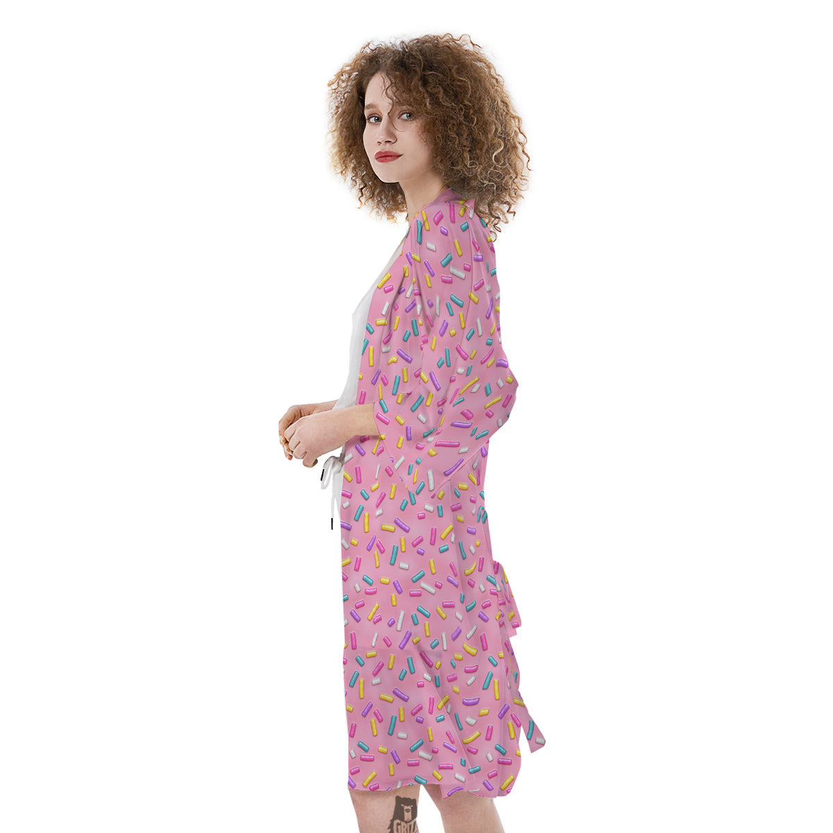 Candy Sprinkles Sweet Pink Print Pattern Kimono-grizzshop