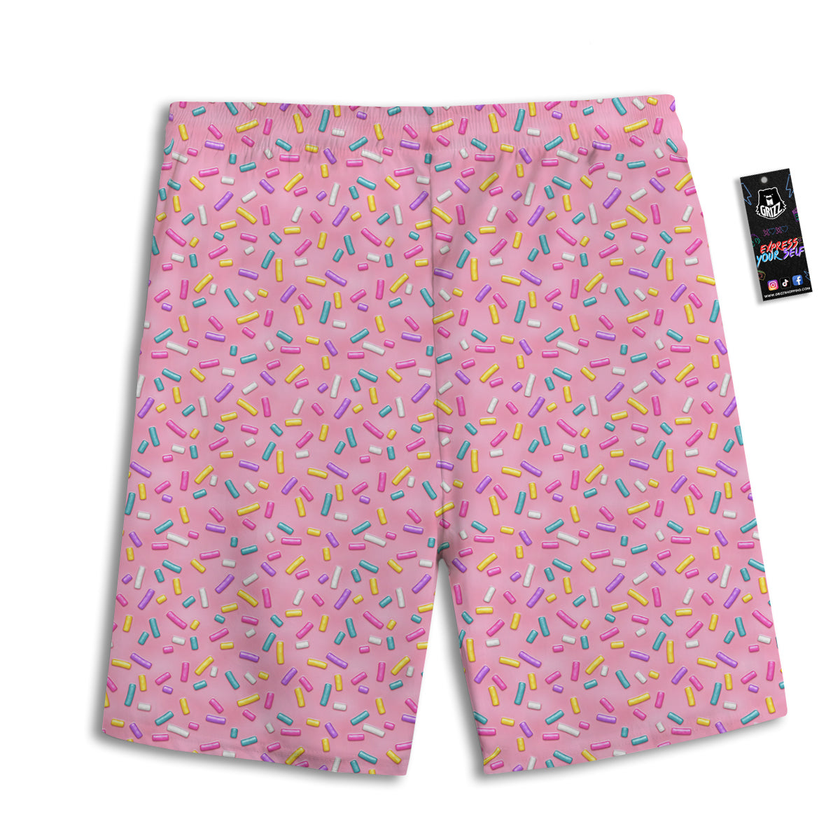 Candy Sprinkles Sweet Pink Print Pattern Men's Athletic Shorts