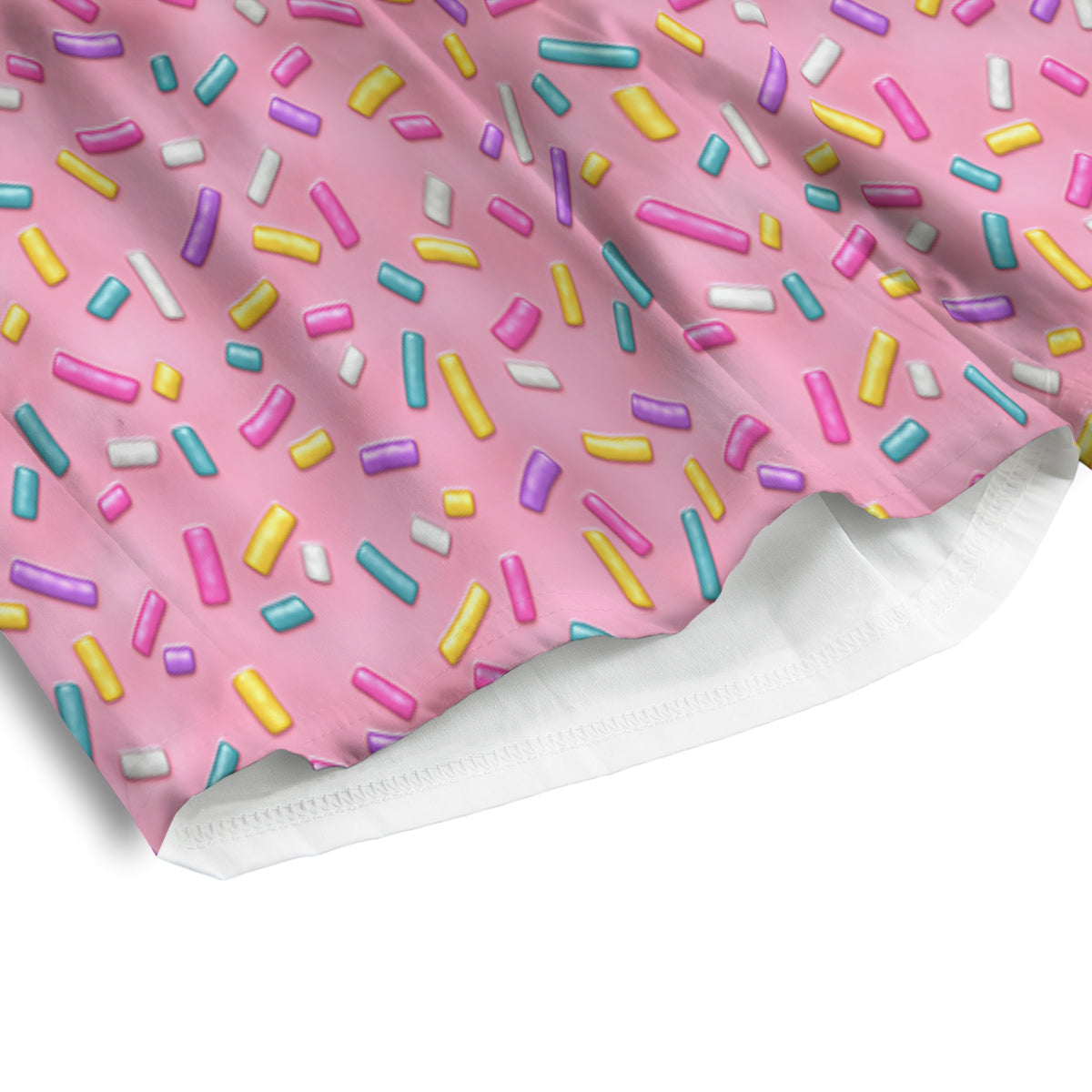 Candy Sprinkles Sweet Pink Print Pattern Men's Athletic Shorts