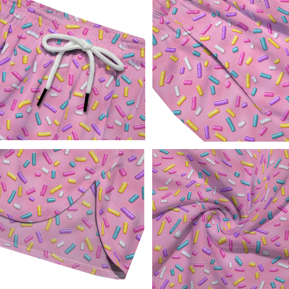 Candy Sprinkles Sweet Pink Print Pattern Men's Running Shorts-grizzshop