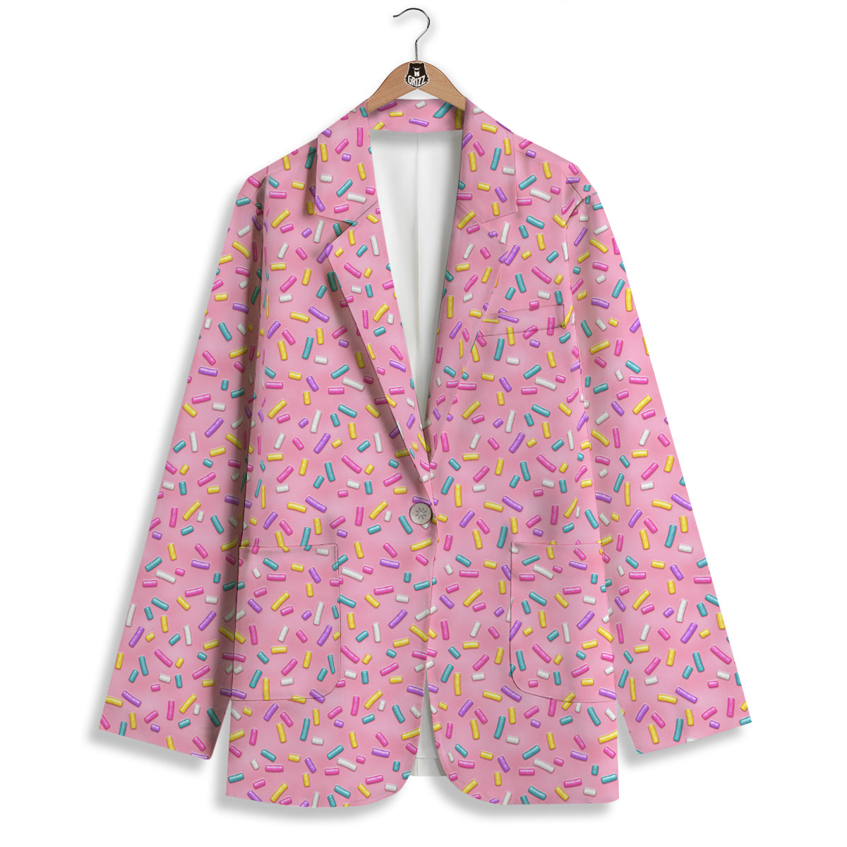 Candy Sprinkles Sweet Pink Print Pattern Women's Blazer-grizzshop