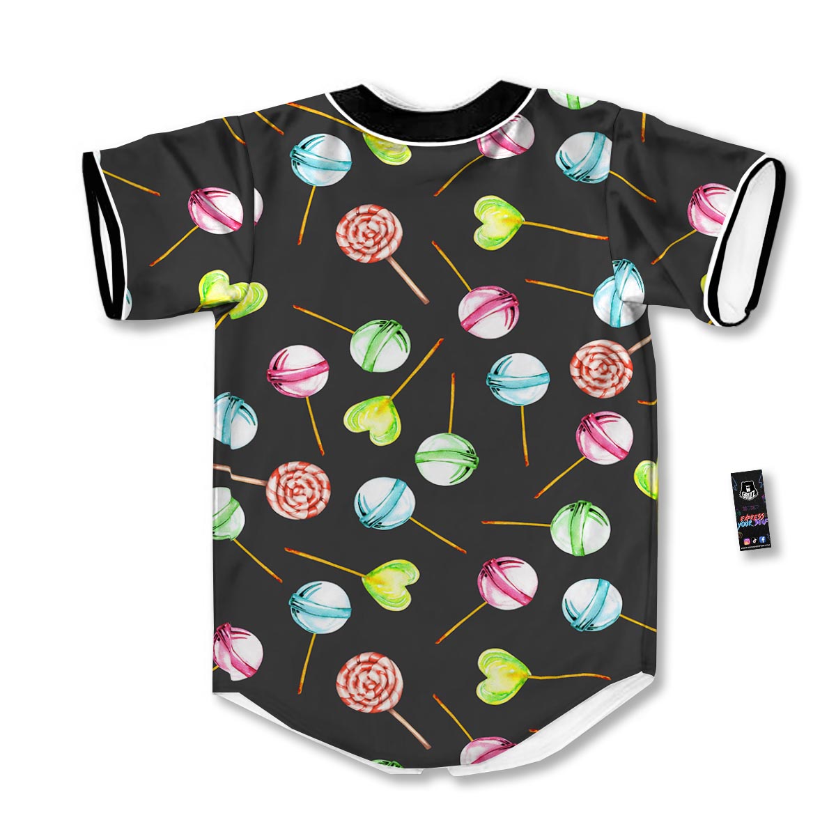 Candy Sweet Print Pattern Baseball Jersey-grizzshop