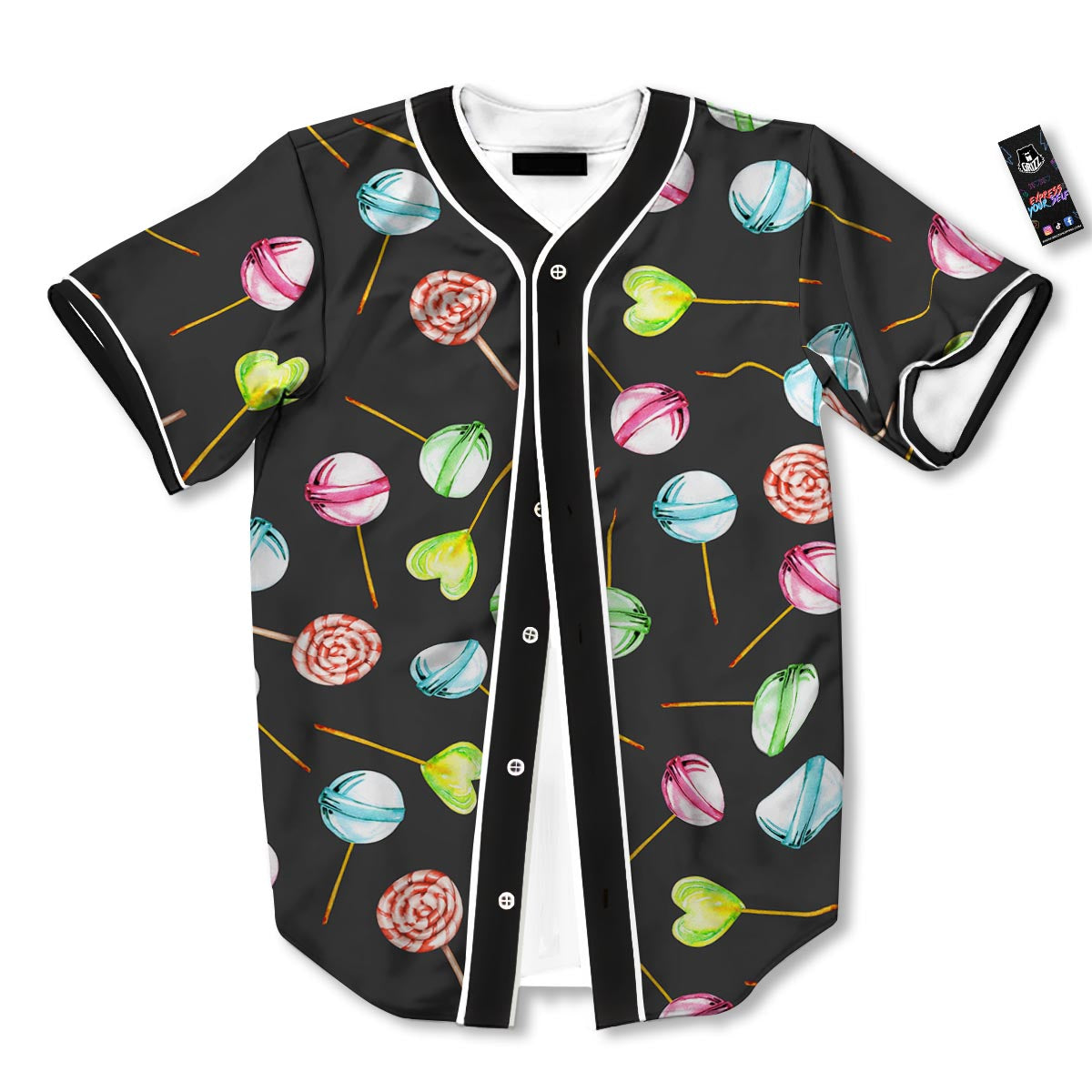 Candy Sweet Print Pattern Baseball Jersey-grizzshop