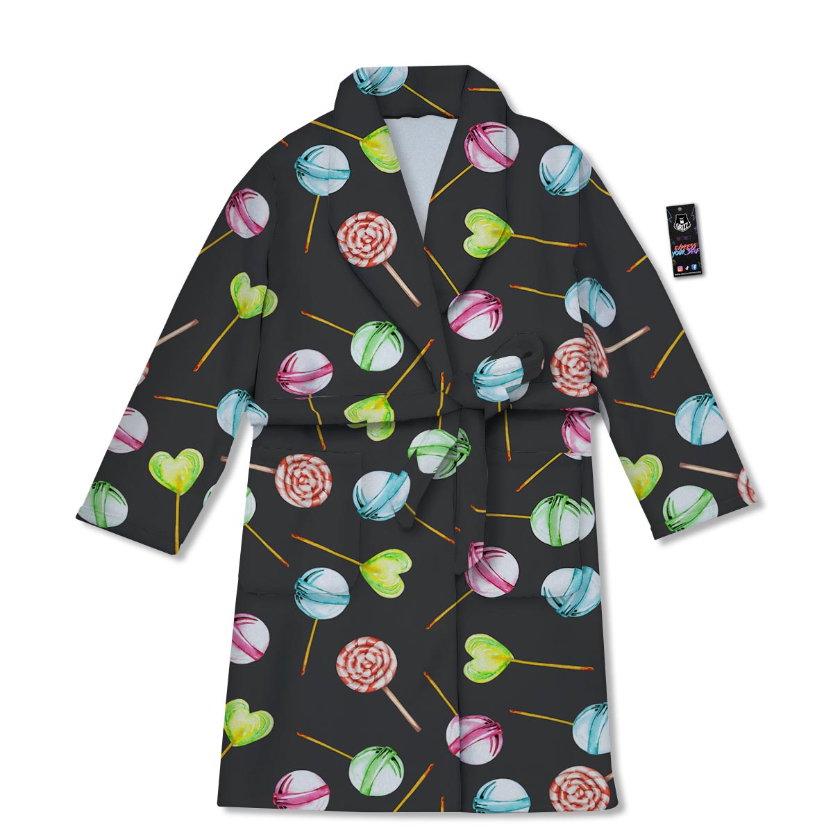 Candy Sweet Print Pattern Bathrobe-grizzshop