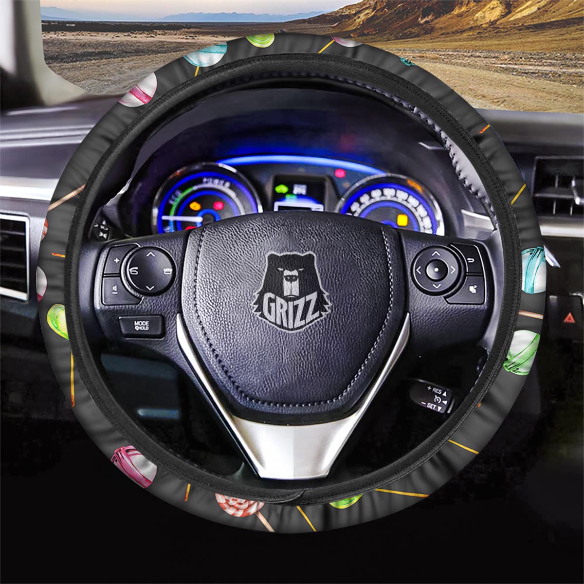Candy Sweet Print Pattern Car Steering Wheel Cover-grizzshop