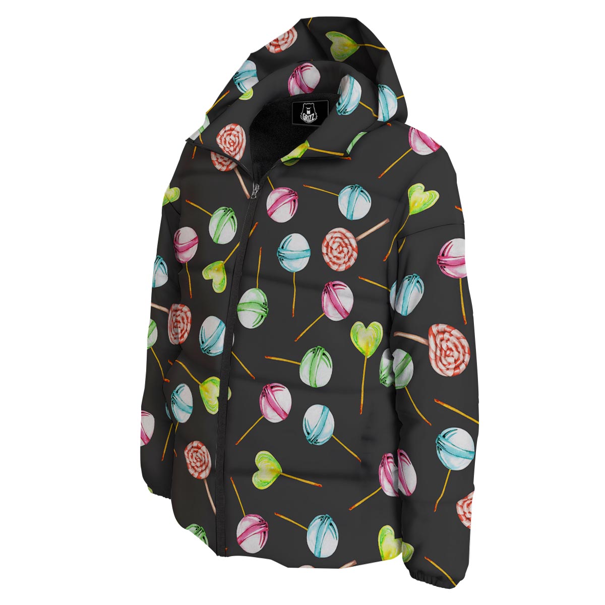 Candy Sweet Print Pattern Down Jacket-grizzshop