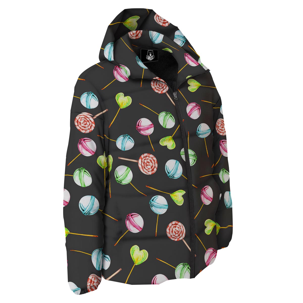 Candy Sweet Print Pattern Down Jacket-grizzshop