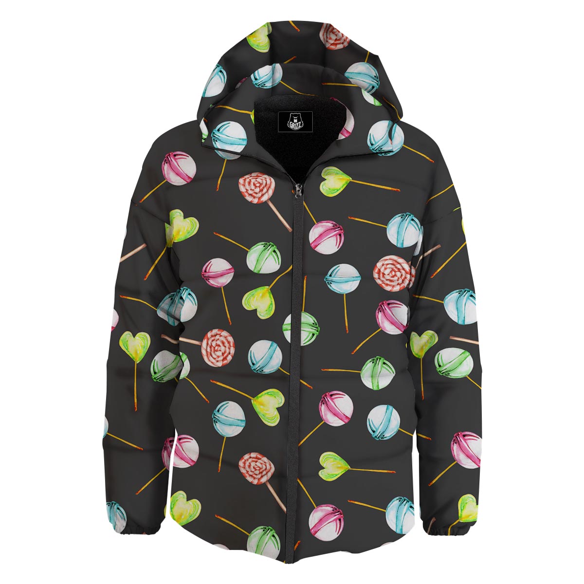 Candy Sweet Print Pattern Down Jacket-grizzshop