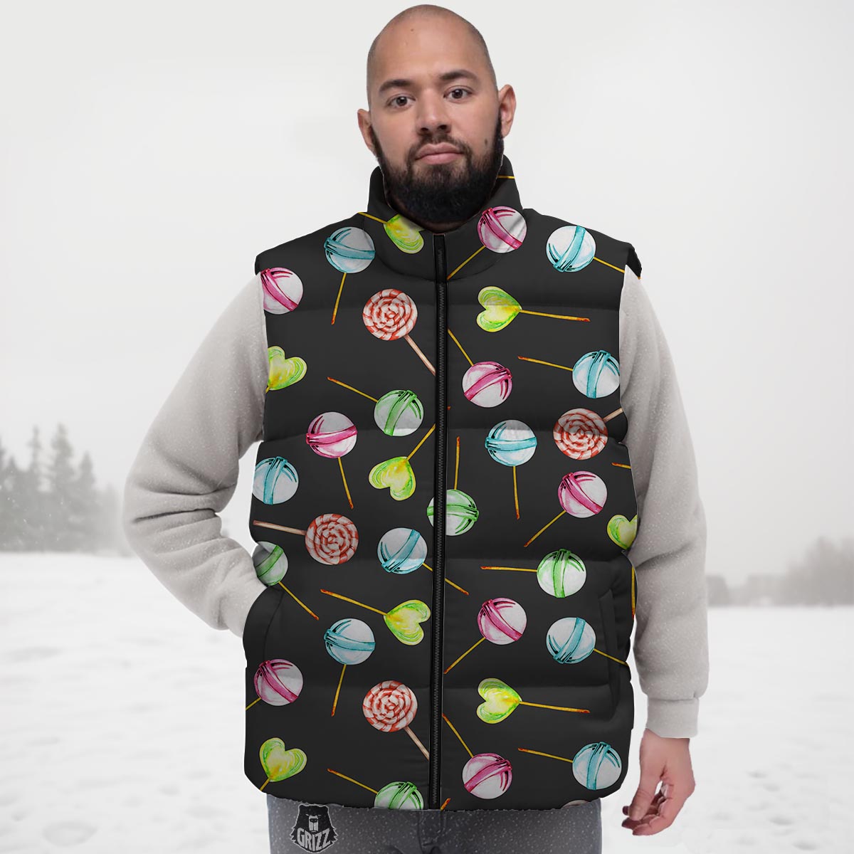 Candy Sweet Print Pattern Down Vest