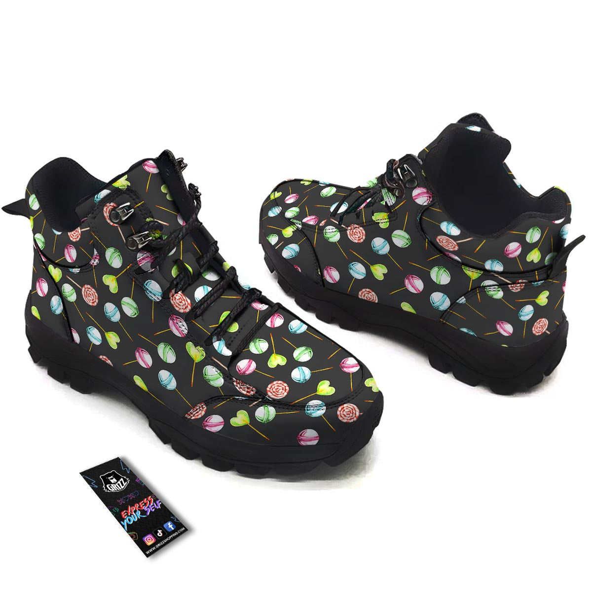 Candy Sweet Print Pattern Hiking Shoes-grizzshop