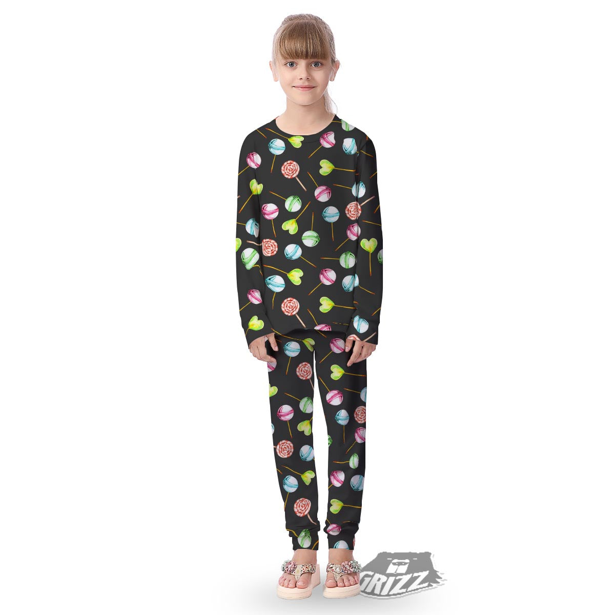 Candy Sweet Print Pattern Kid's Pajamas-grizzshop