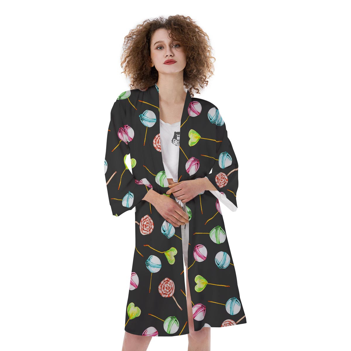 Candy Sweet Print Pattern Kimono-grizzshop