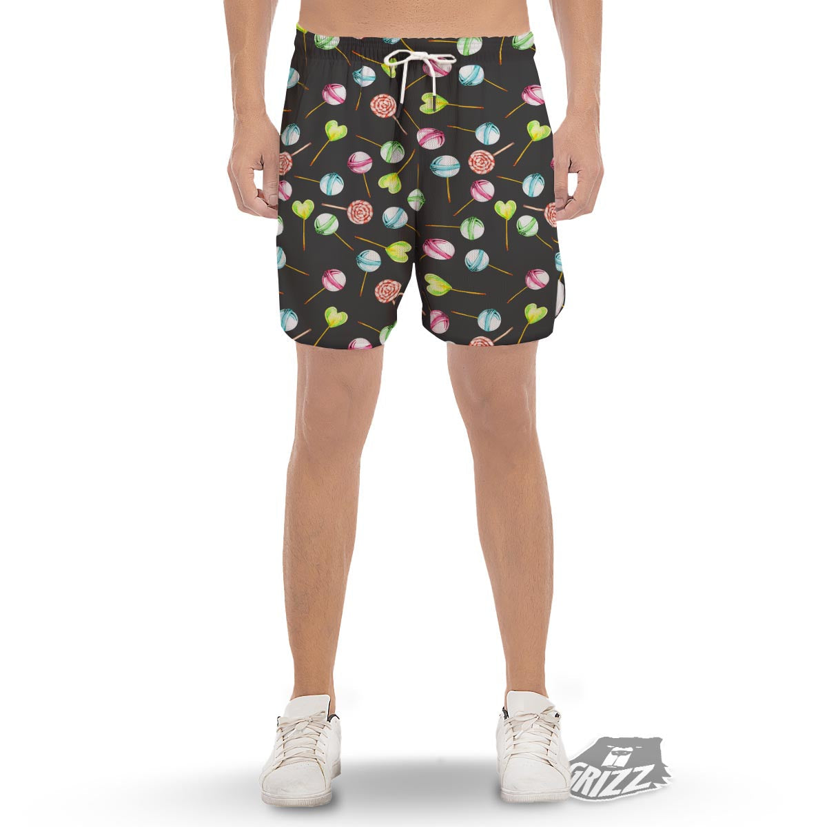 Candy Sweet Print Pattern Men's Gym Shorts-grizzshop