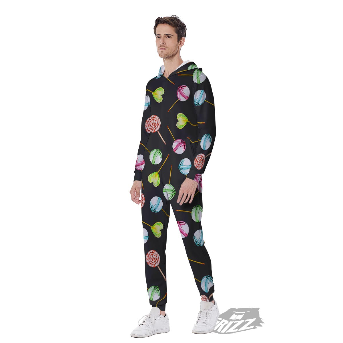 Candy Sweet Print Pattern Men's Jumpsuit-grizzshop