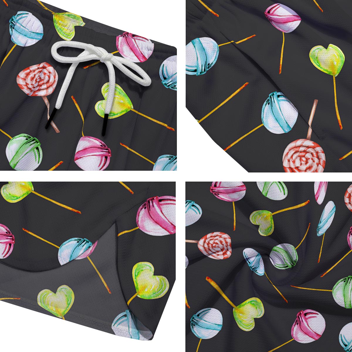 Candy Sweet Print Pattern Men's Running Shorts-grizzshop