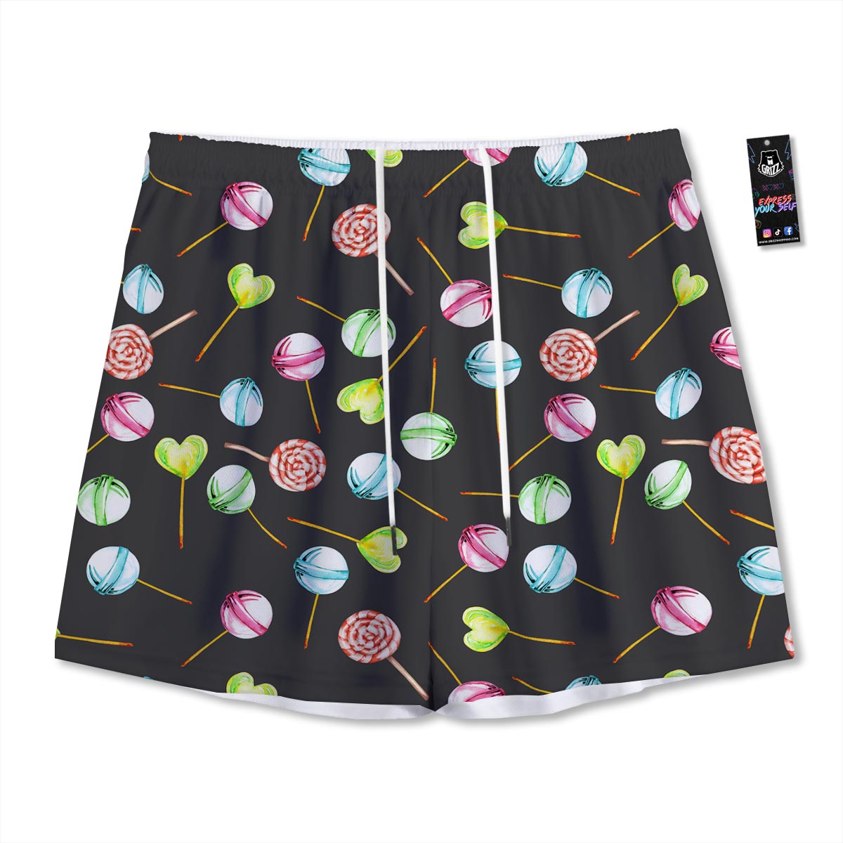 Candy Sweet Print Pattern Mesh Shorts