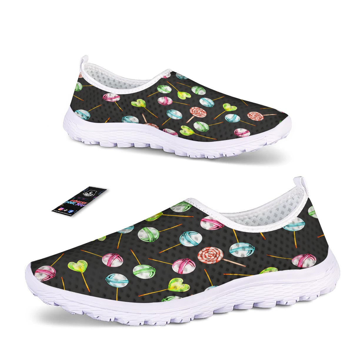 Candy Sweet Print Pattern Nurse Shoes-grizzshop