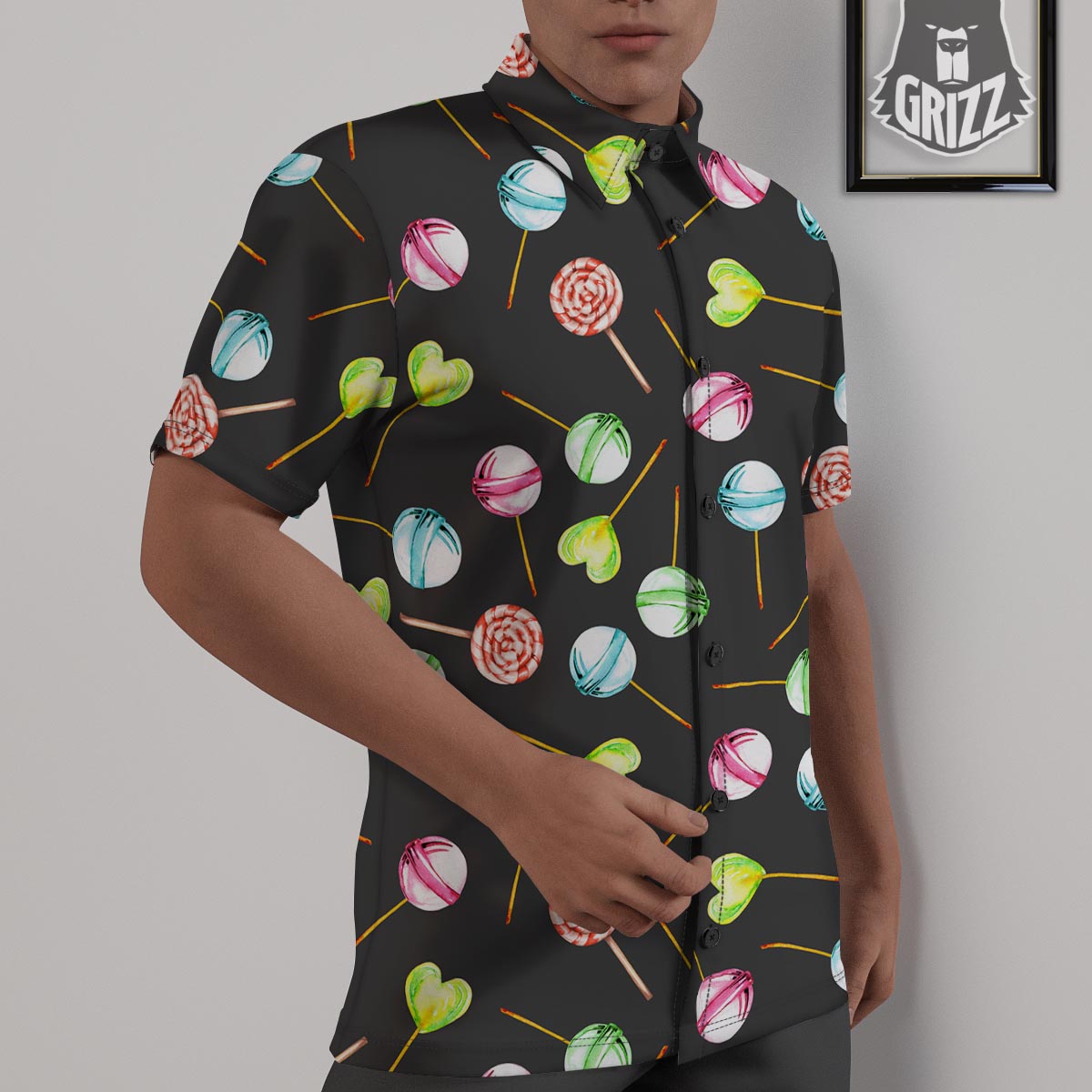 Candy Sweet Print Pattern Untucked Shirts-grizzshop