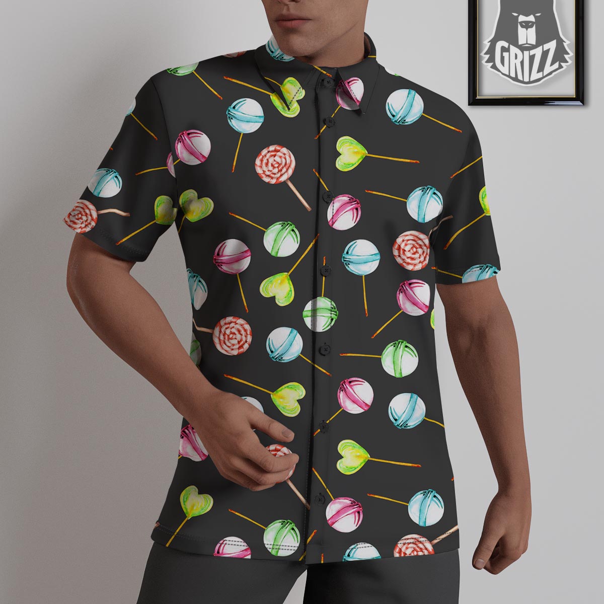Candy Sweet Print Pattern Untucked Shirts-grizzshop