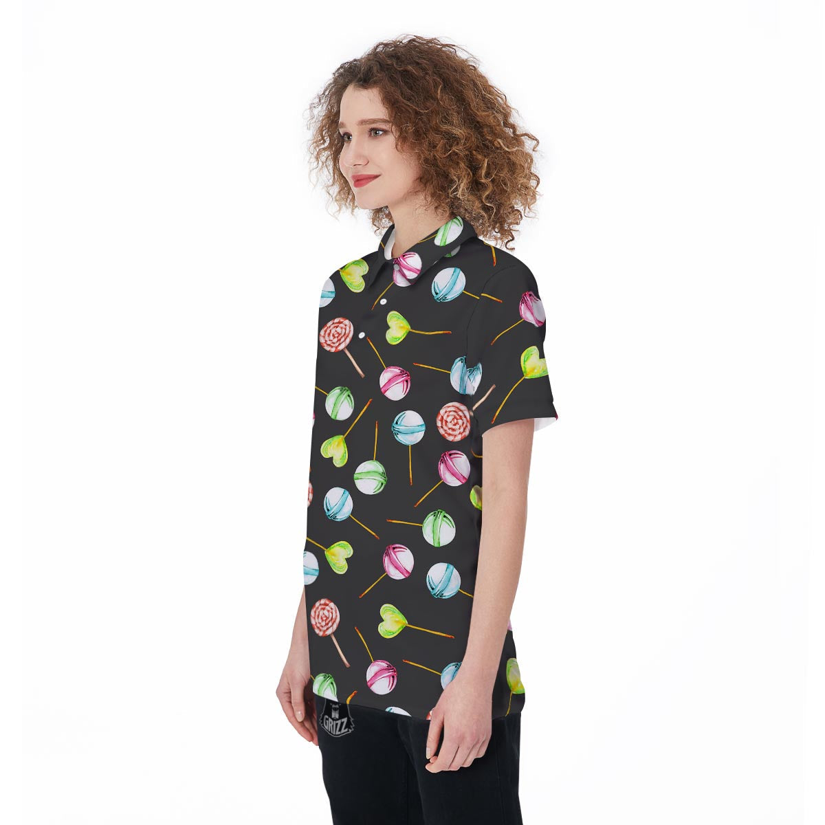Candy Sweet Print Pattern Women's Golf Shirts-grizzshop
