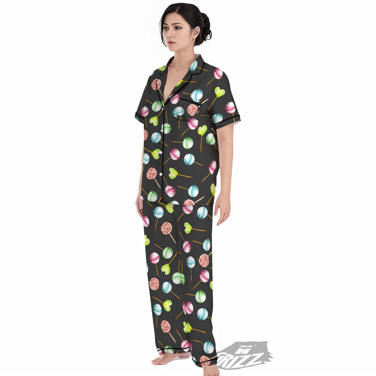 Candy Sweet Print Pattern Women's Pajamas Set-grizzshop
