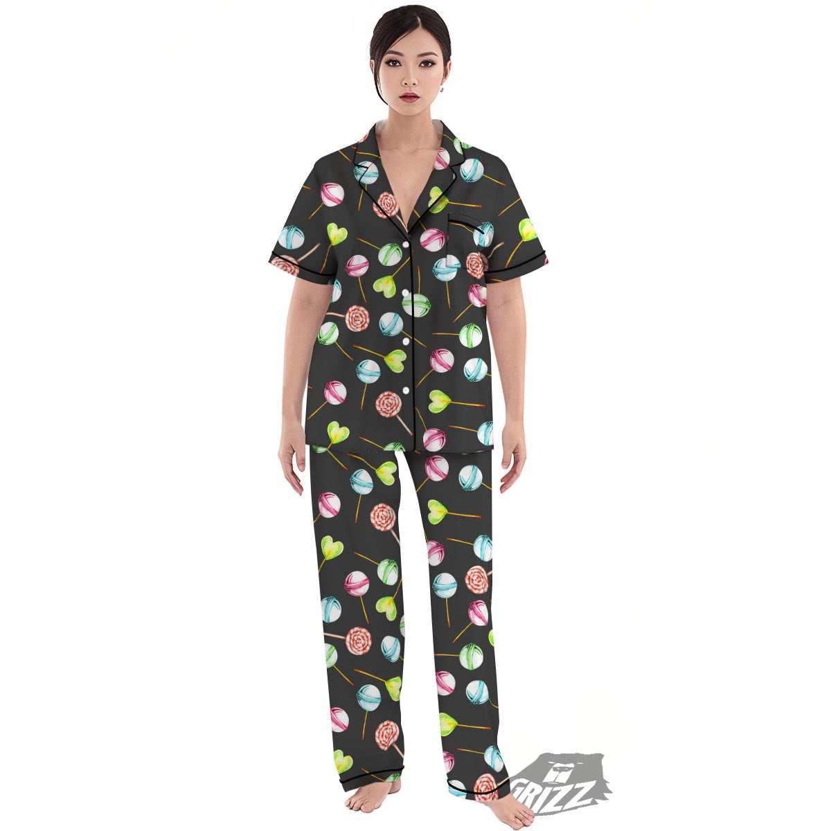 Candy Sweet Print Pattern Women's Pajamas Set-grizzshop
