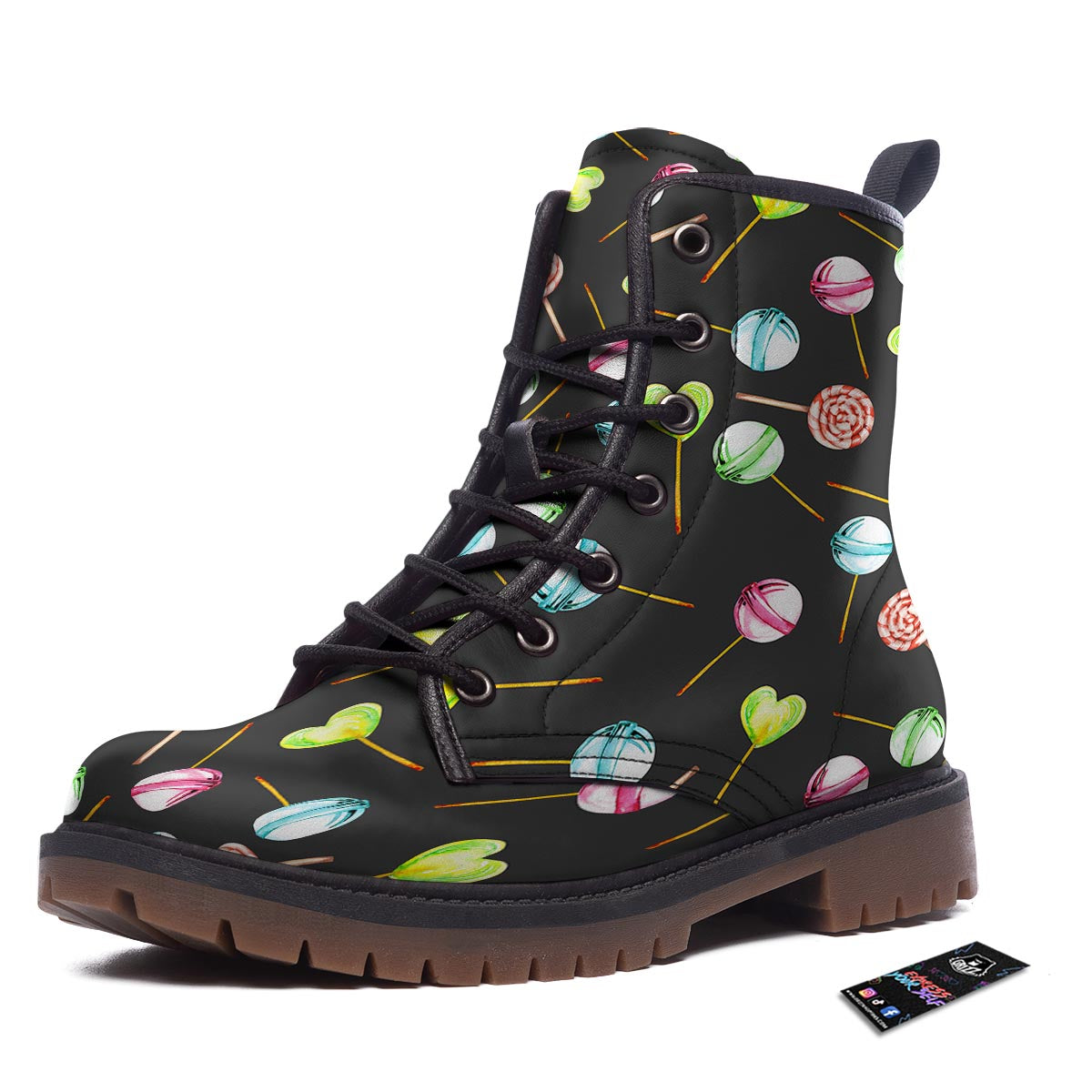 Candy Sweet Print Pattern Work Boots-grizzshop