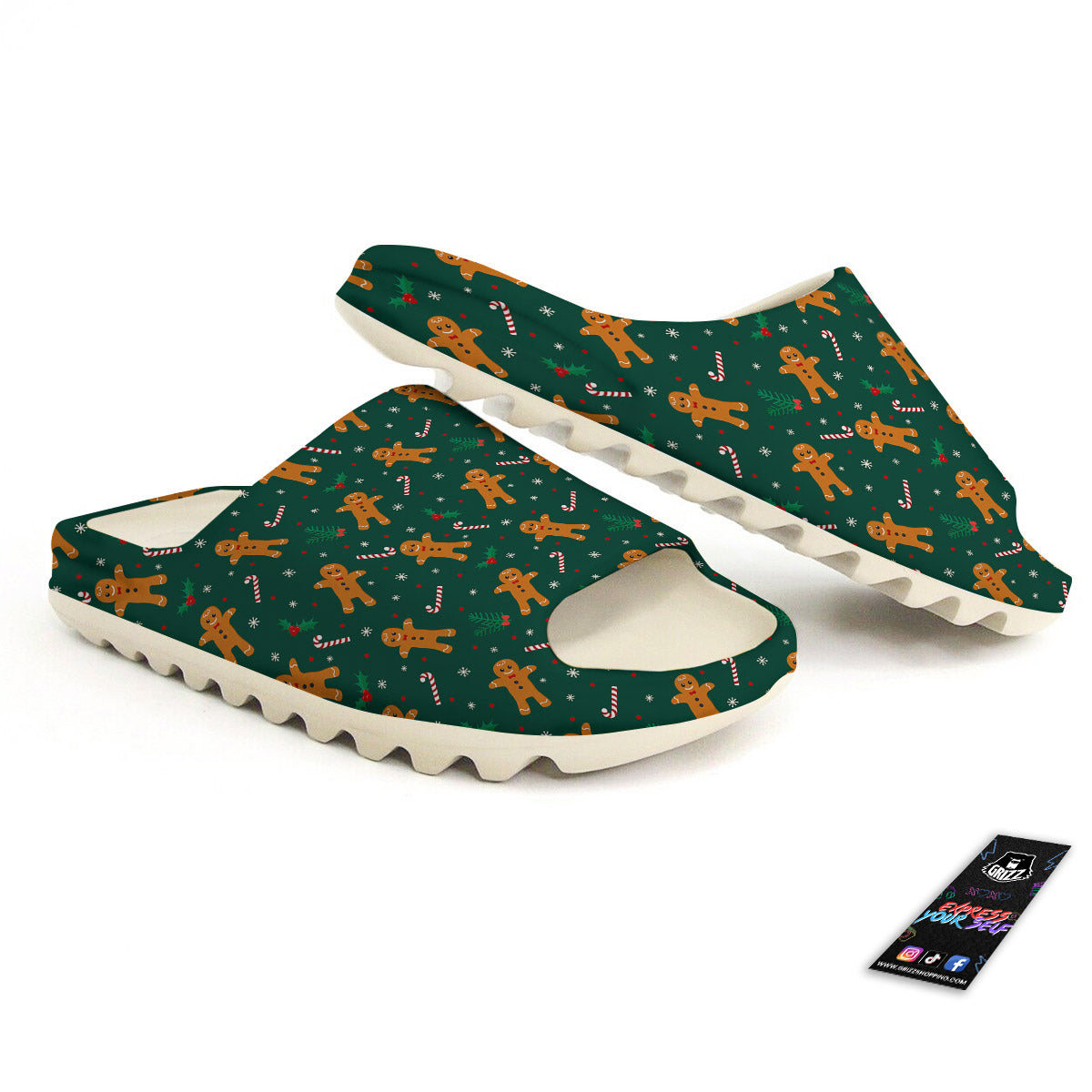 Candy And Christmas Cookie Print Pattern Sandals-grizzshop