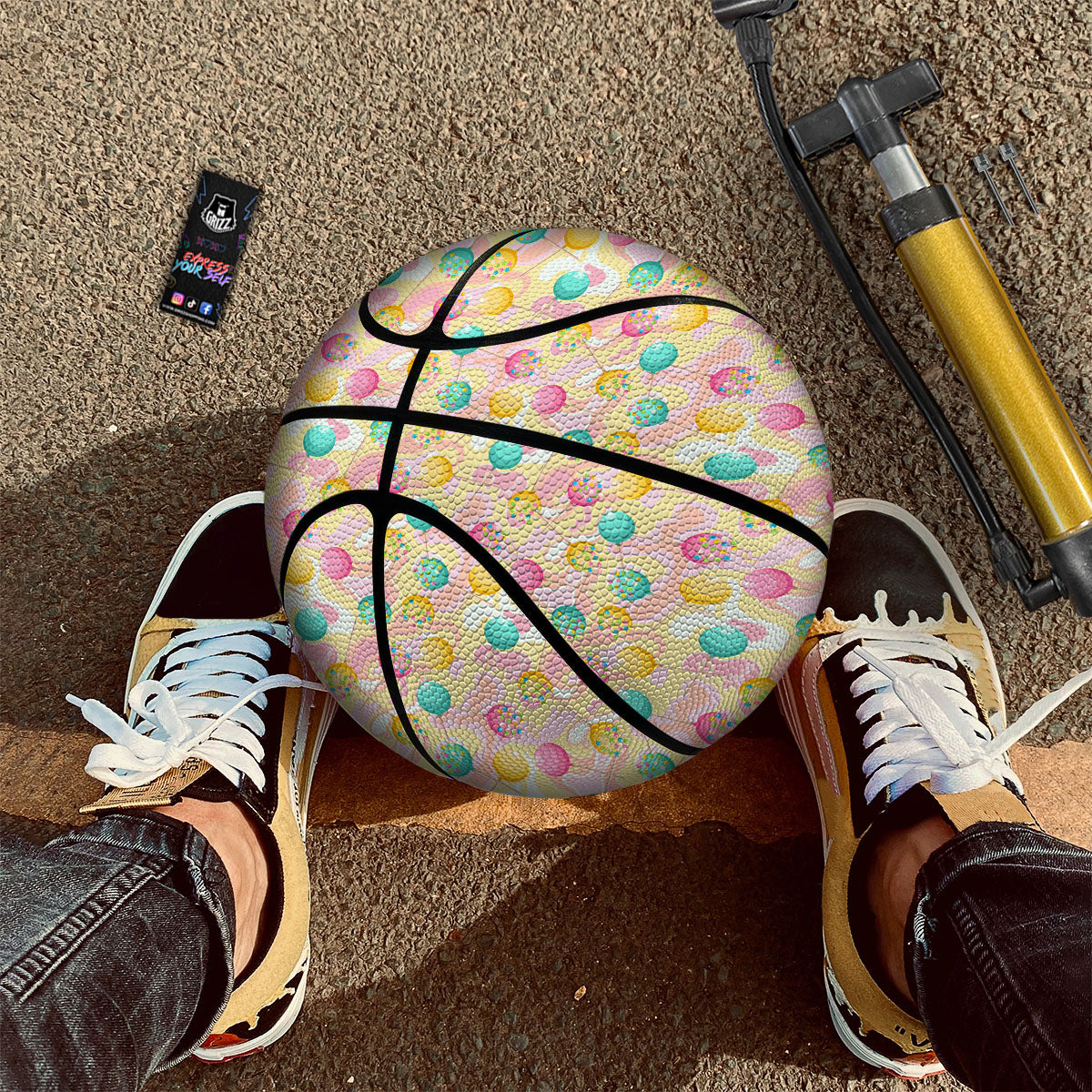 Candy And Colorful Lollipop Print Basketball