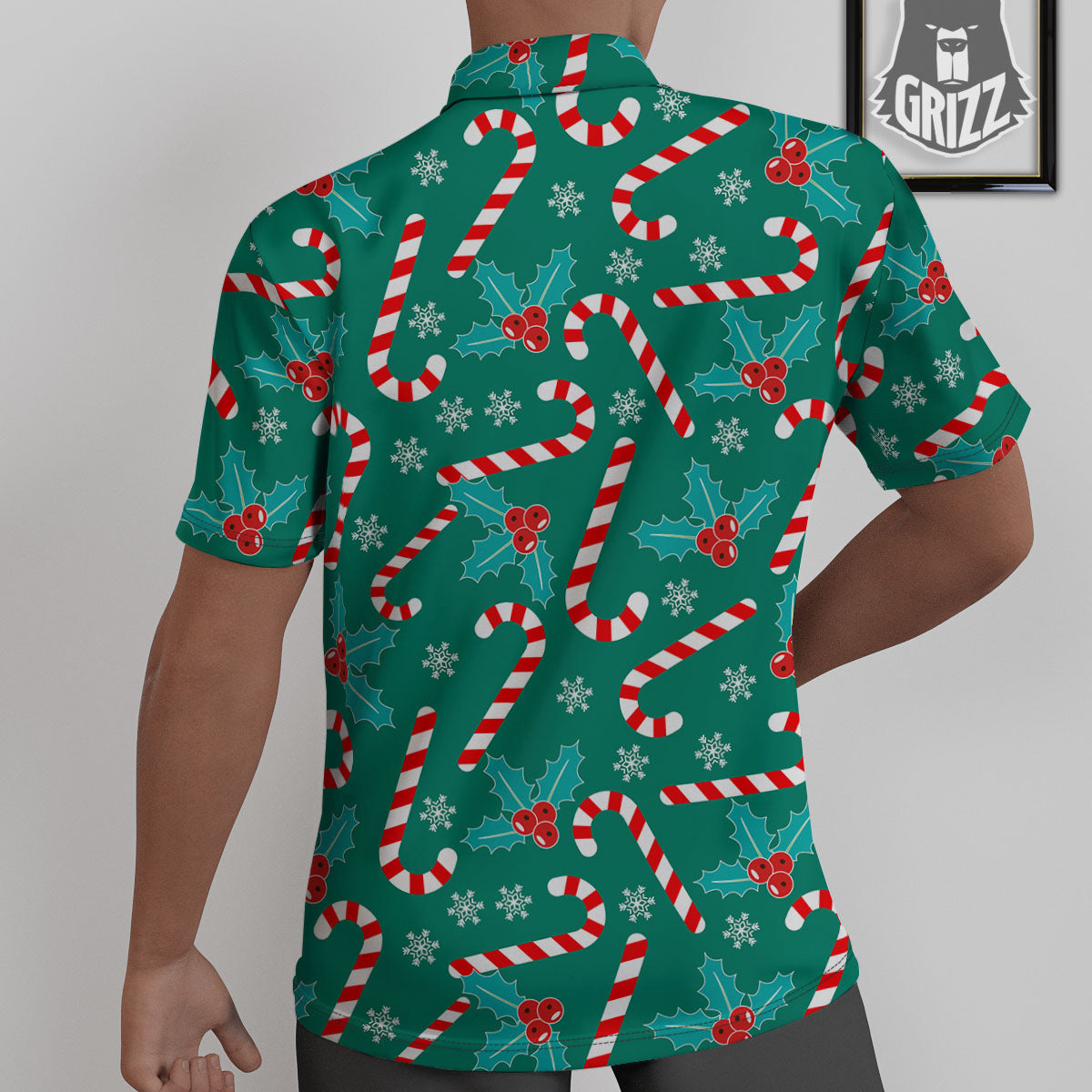 Candy Cane Merry Christmas Print Pattern Untucked Shirts-grizzshop