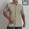 Candy Cane Stripes Christmas Print Untucked Shirts-grizzshop