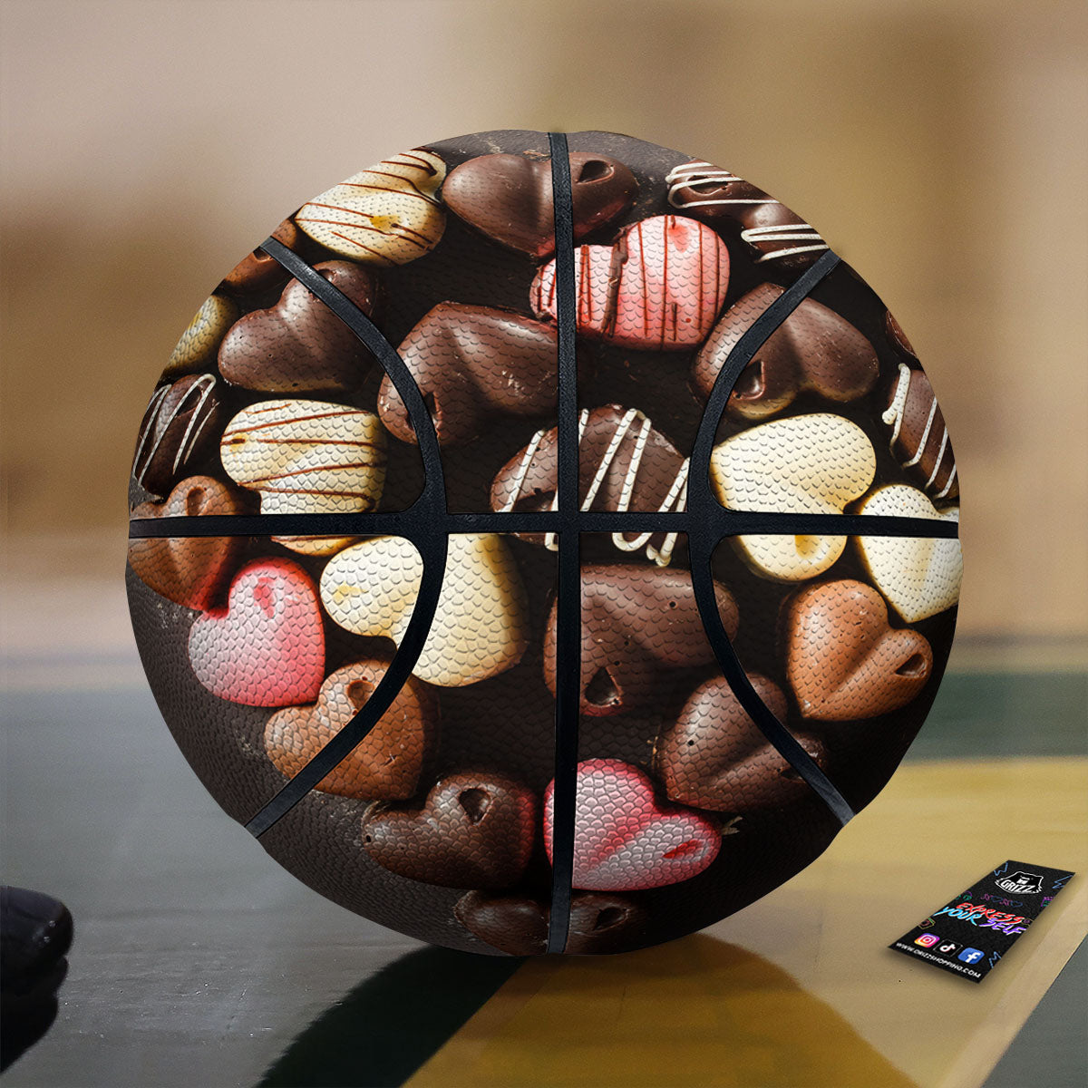 Candy Chocolate Heart Print Basketball