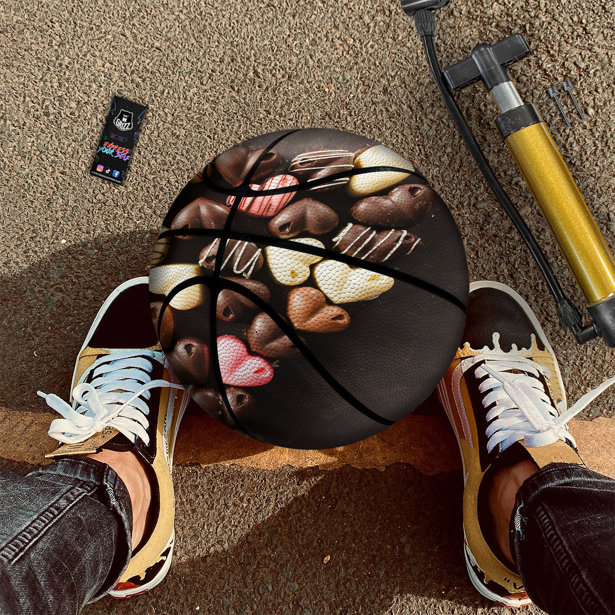 Candy Chocolate Heart Print Basketball