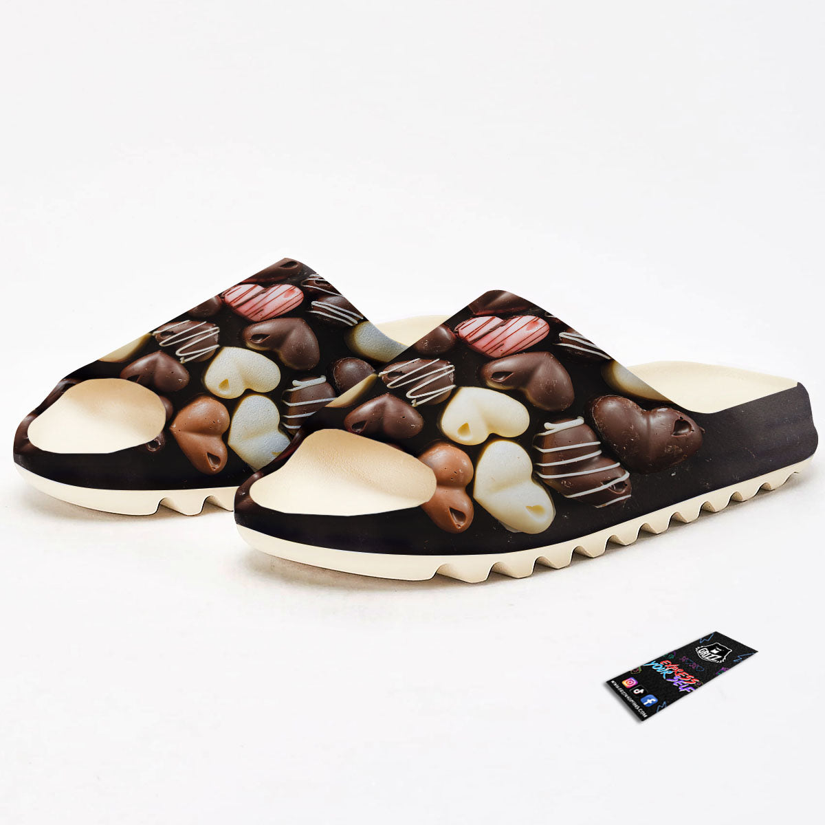 Candy Chocolate Heart Print Sandals-grizzshop