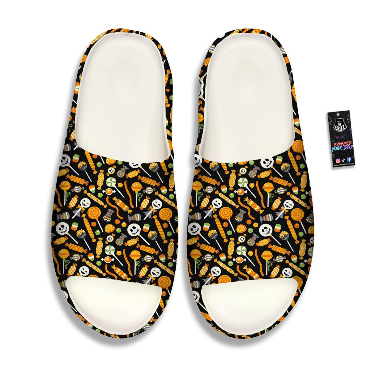 Candy Halloween Print Pattern Sandals-grizzshop