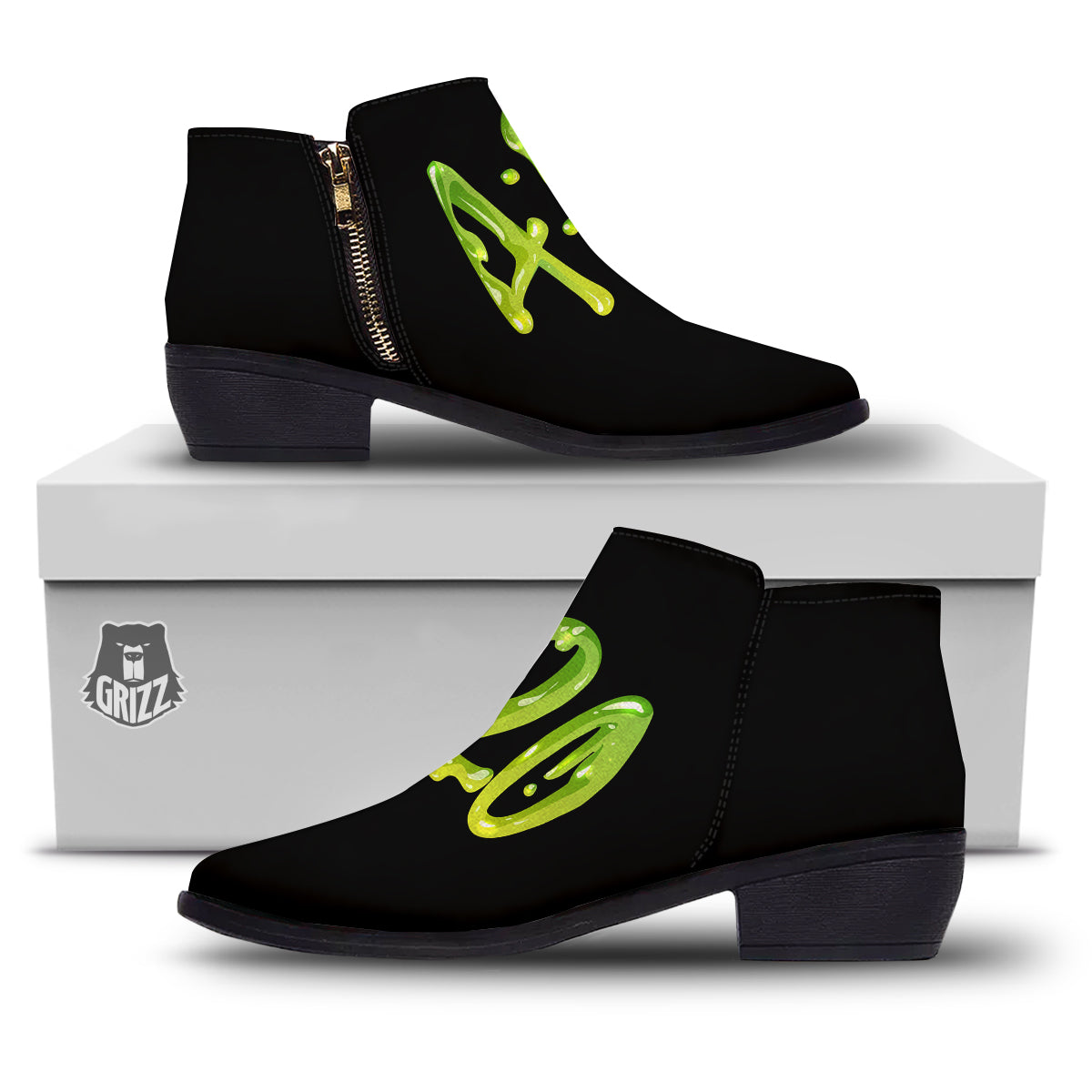 Cannabis Day 420 Print Ankle Boots-grizzshop