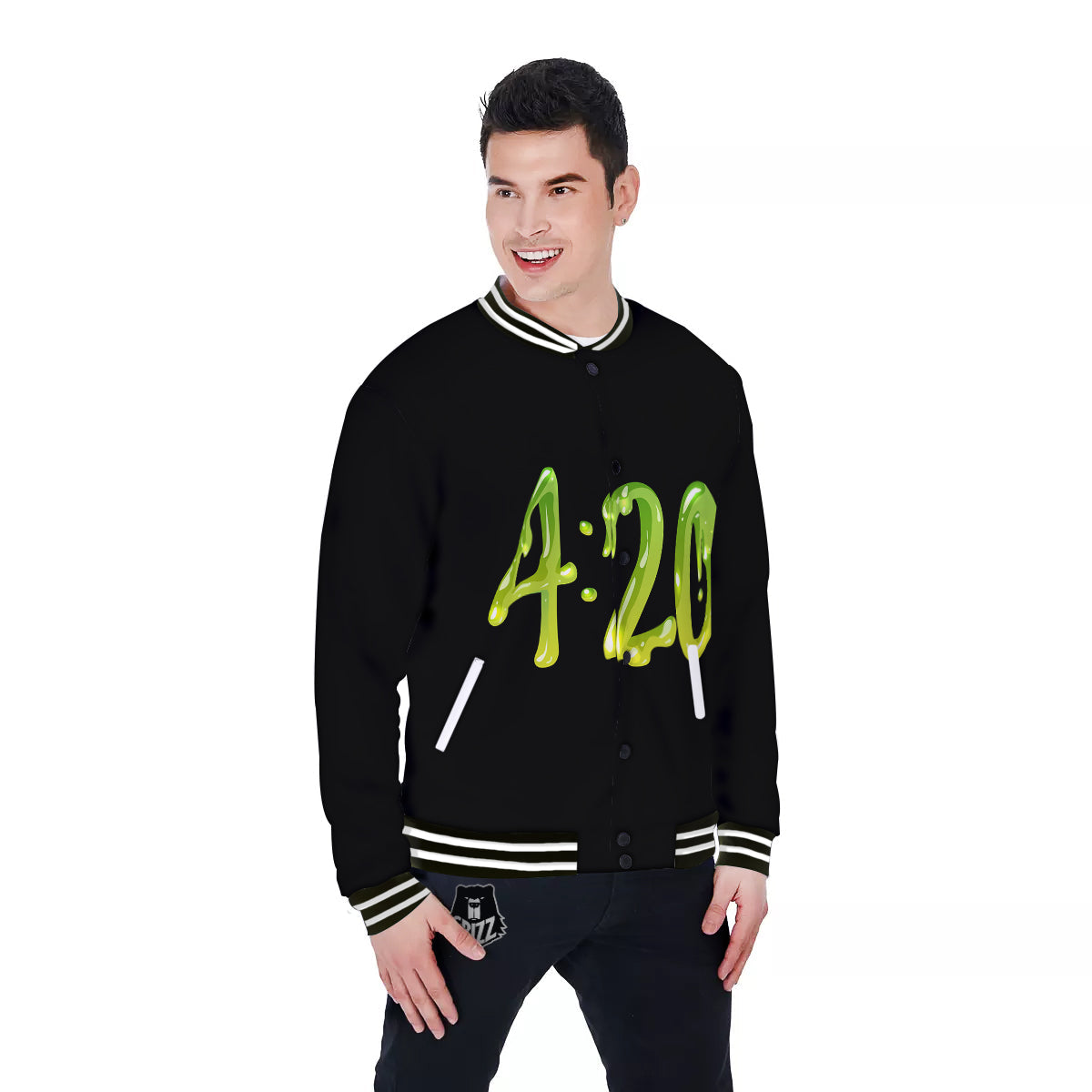 Cannabis Day 420 Print Baseball Jacket-grizzshop