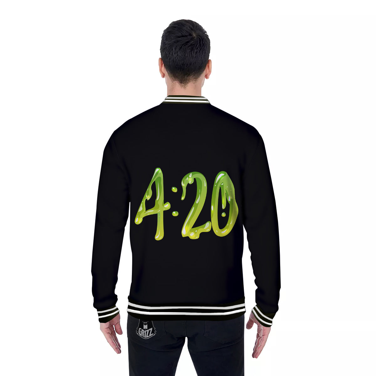 Cannabis Day 420 Print Baseball Jacket-grizzshop