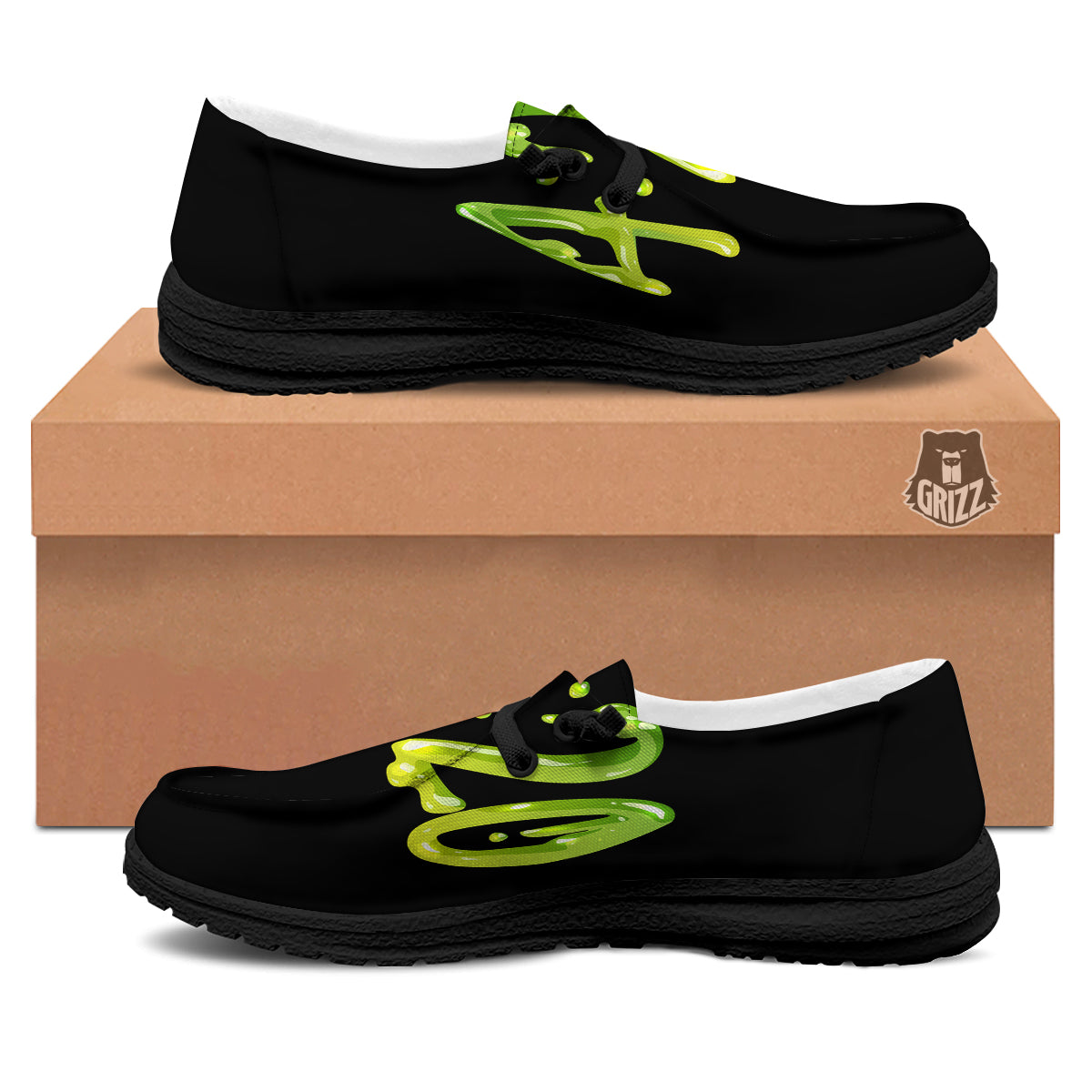 Cannabis Day 420 Print Black Loafers-grizzshop