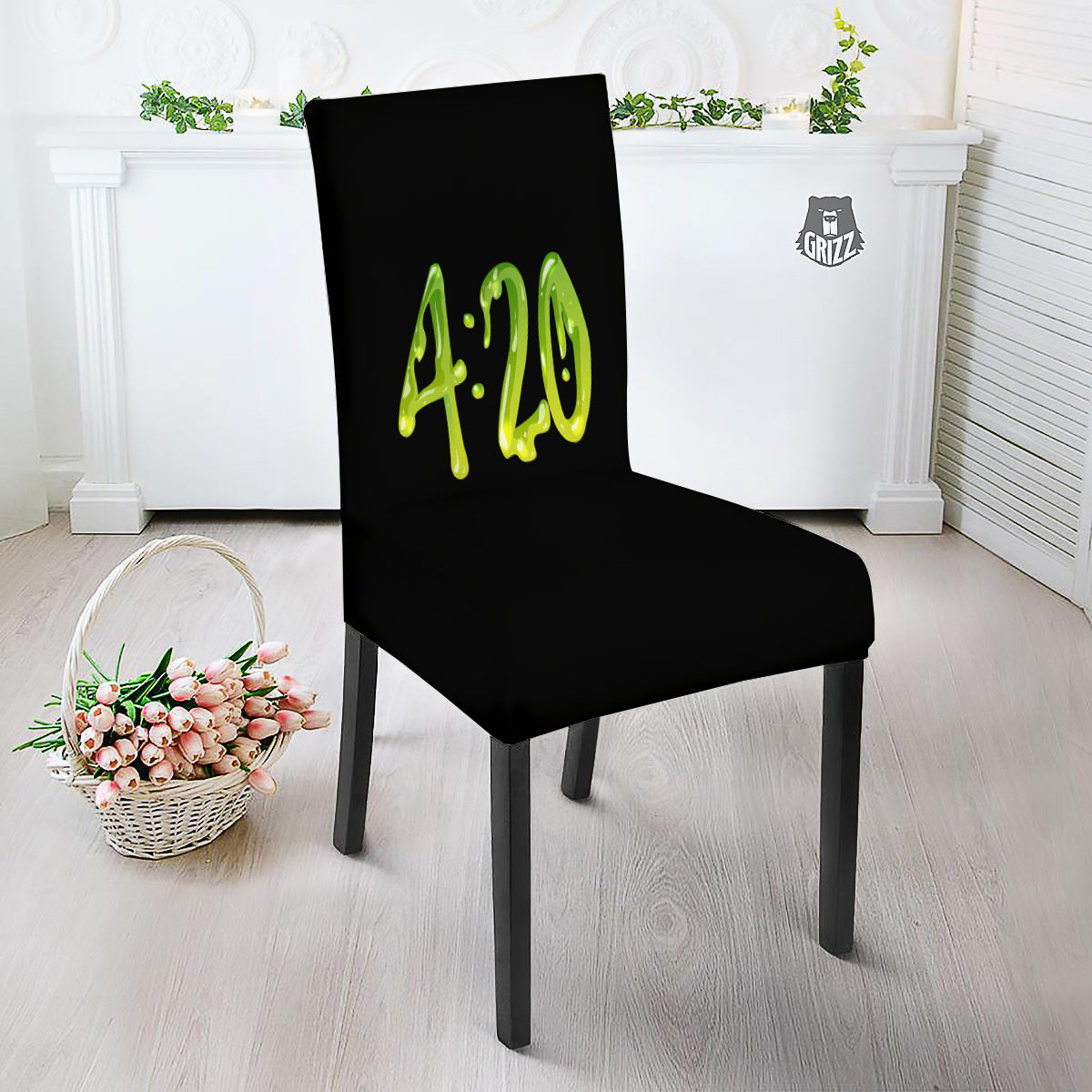 Cannabis Day 420 Print Dining Chair Slipcover-grizzshop
