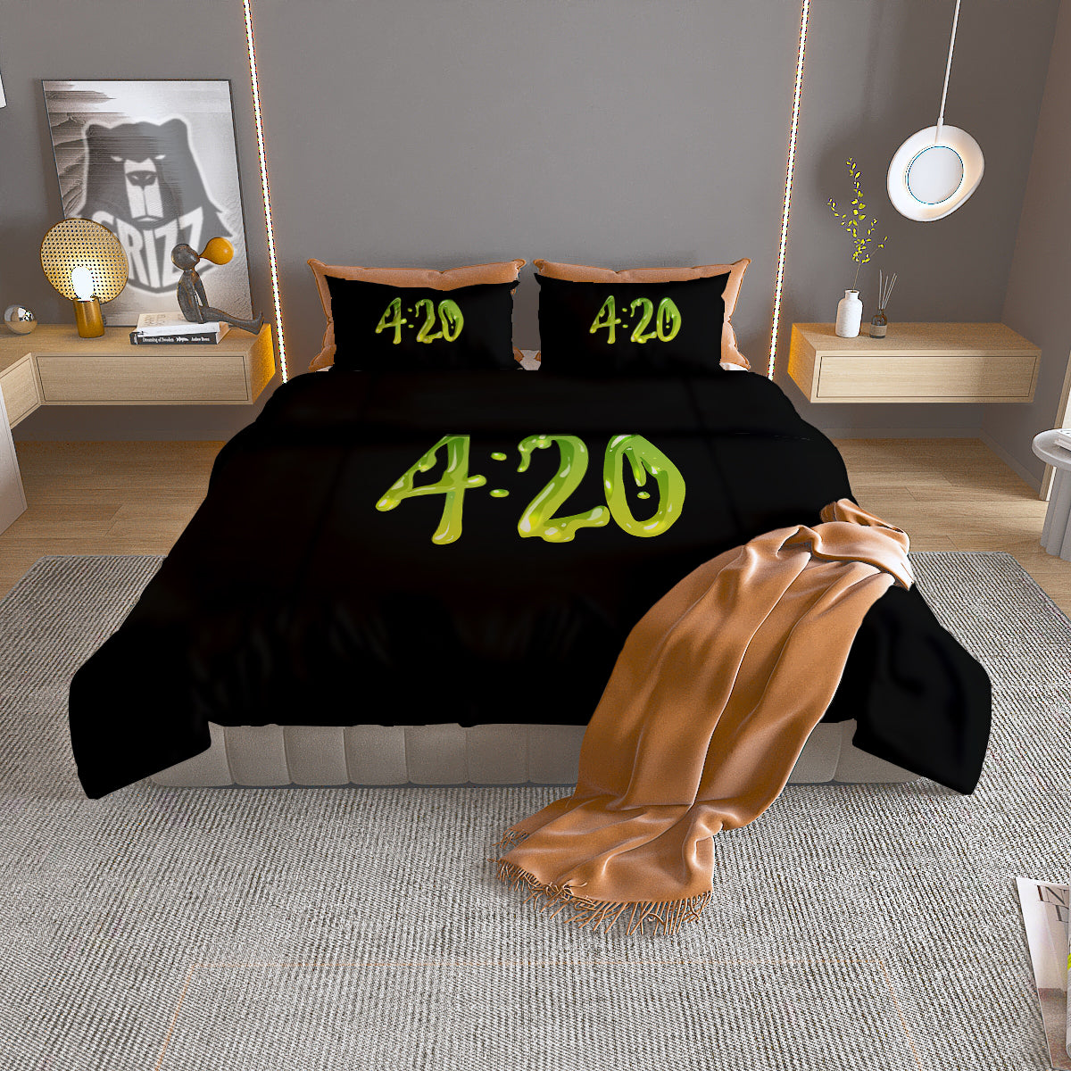 Cannabis Day 420 Print Duvet Cover Bedding Set