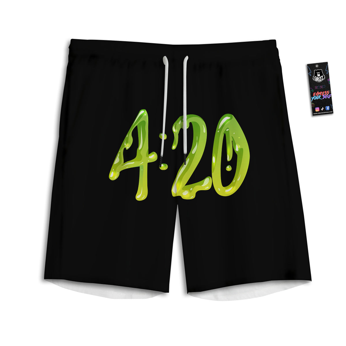 Cannabis Day 420 Print Men's Athletic Shorts