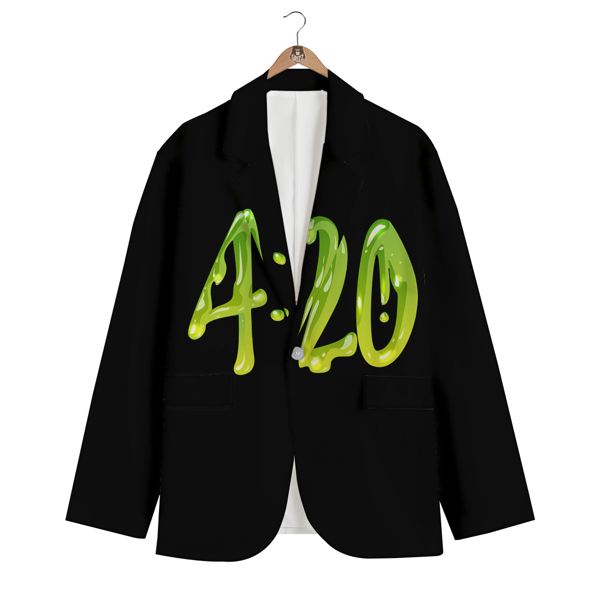 Cannabis Day 420 Print Men's Blazer-grizzshop