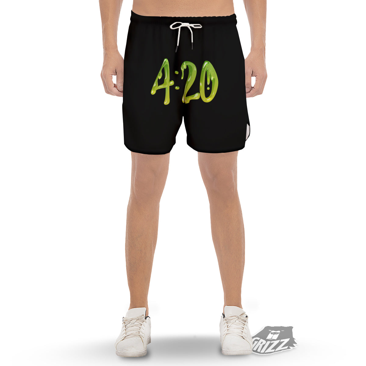 Cannabis Day 420 Print Men's Gym Shorts-grizzshop