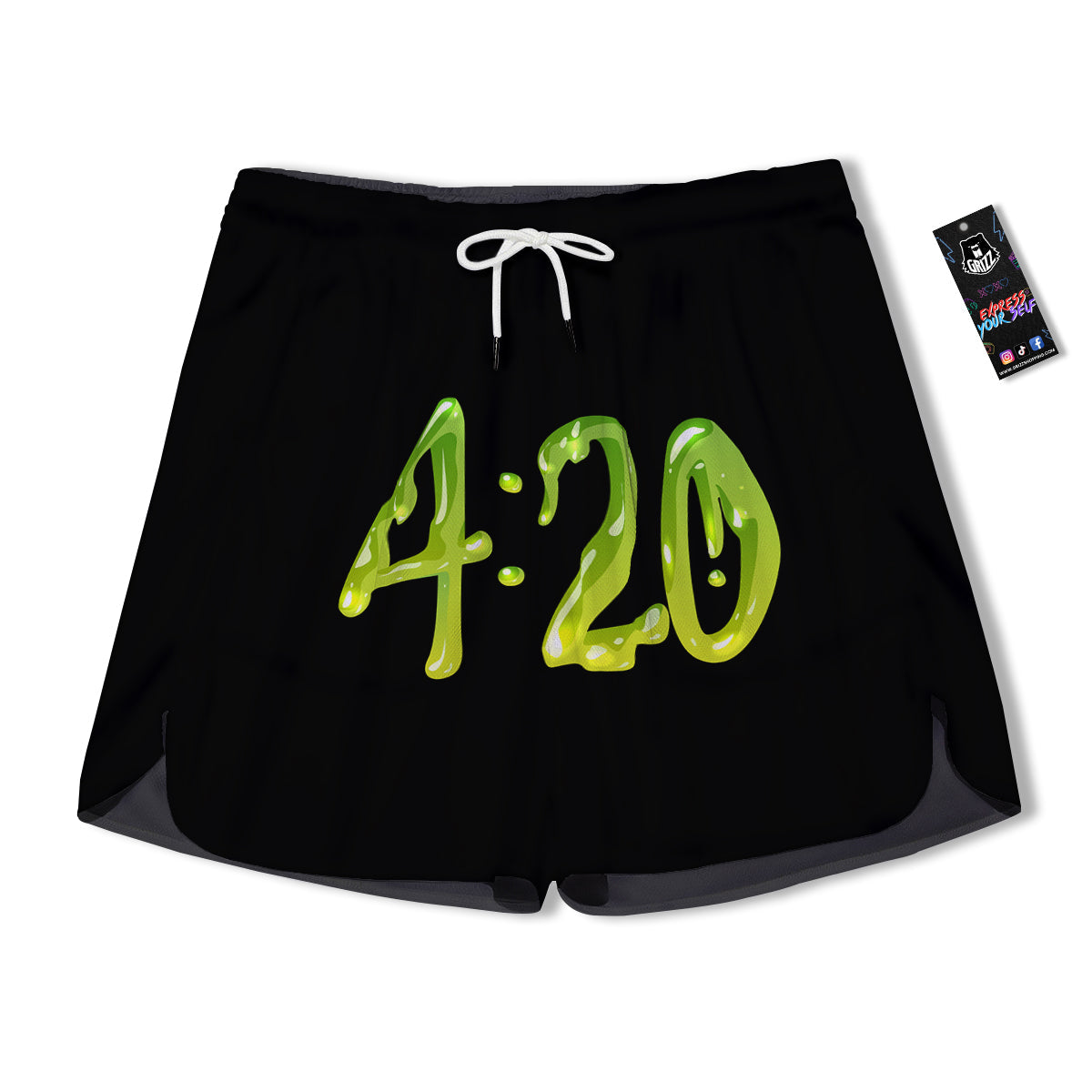 Cannabis Day 420 Print Men's Running Shorts-grizzshop
